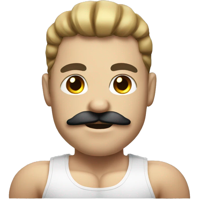White Bodybuilder with a moustache  emoji