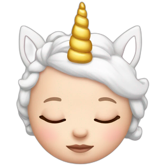 Sleeping white Newborn with unicorn headband emoji