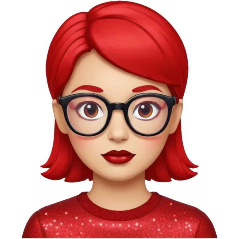 glitter red nerd emoji