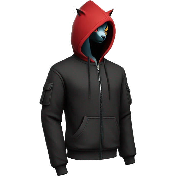 Dark Anthro Cool Litten-Zangoose-Pokémon Punk Techwear Hoodie Cargo Collar Full Body emoji