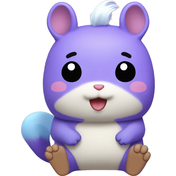 Bt21 Mang purple chipmunk-like appearance with light blue inner ears. emoji