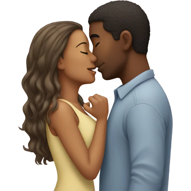 guy and girl kissing emoji