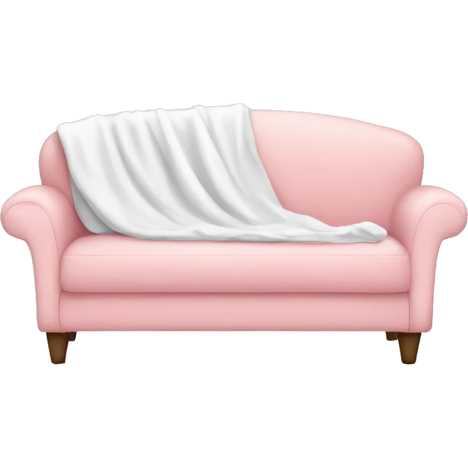 Light pink couch with white blanket emoji