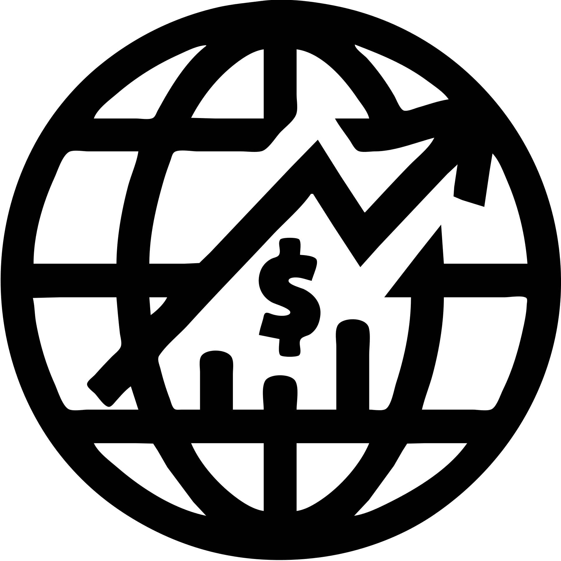 World globe with growth chart and currency symbols representing global economy emoji