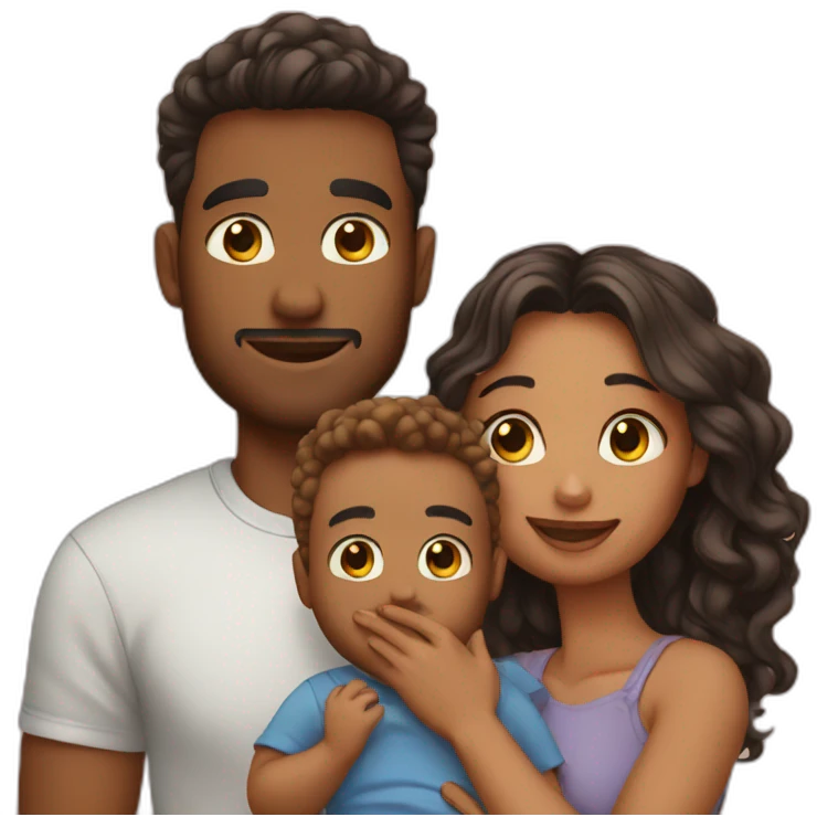 Cute couples with baby emoji