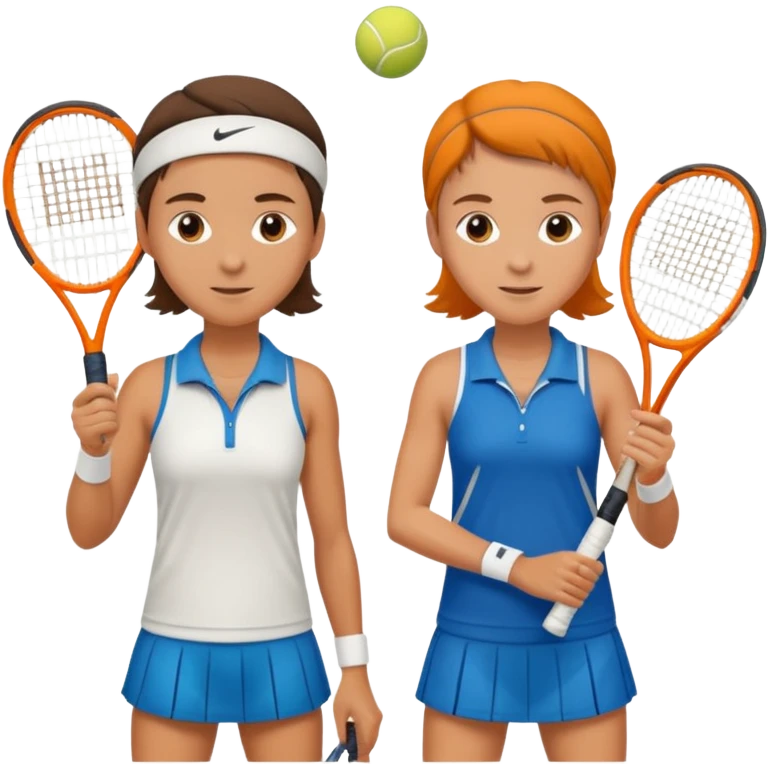 two tennis players of European appearance emoji