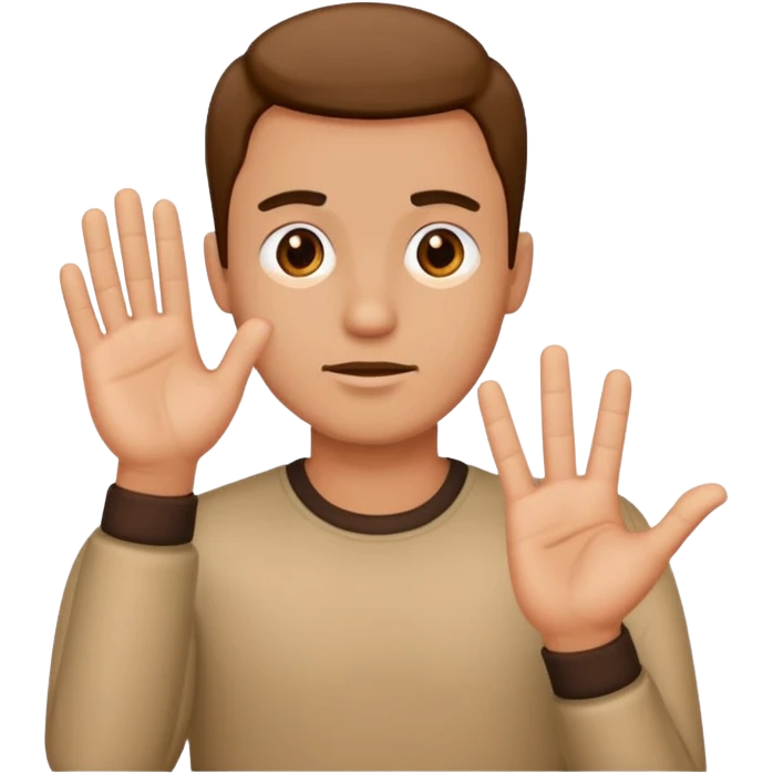 Man physically saying no with his hand  emoji