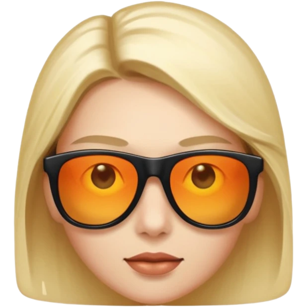 Sunglasses sliding down slightly, glowing eyes behind emoji
