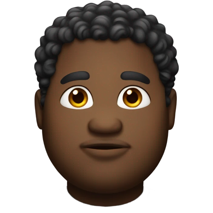 Fat black guy with curly hair emoji