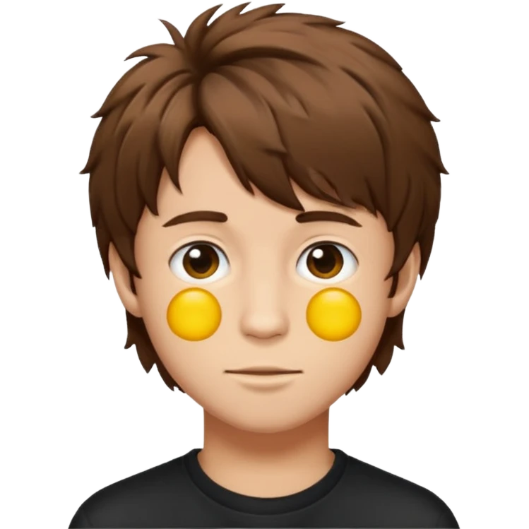 Young man have hair shaggy brown long straykids emoji emoji