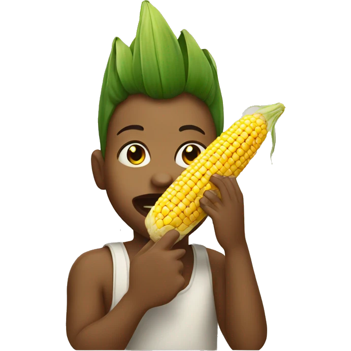 Child eating corn emoji