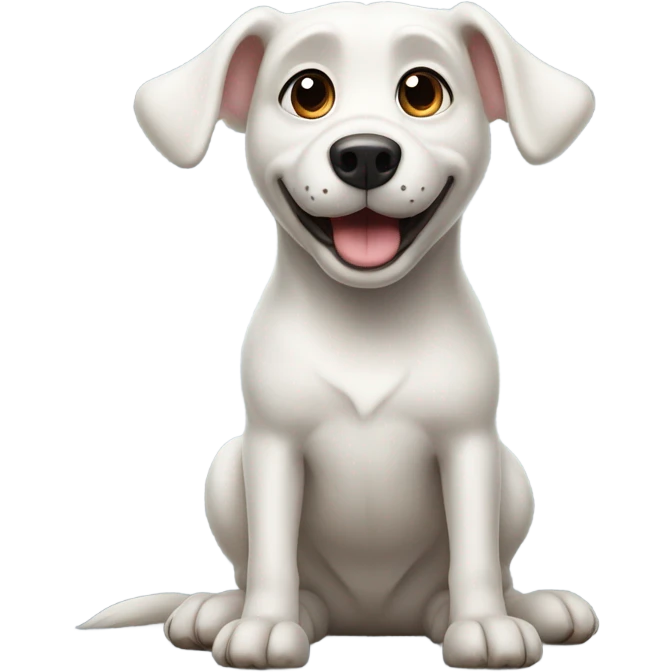 White dog begging emoji