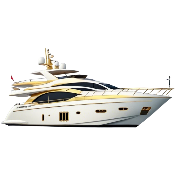Luxury Yacht - Azimut 72 (Model Year: 2020) (Iconic colour: White with gold trim) emoji