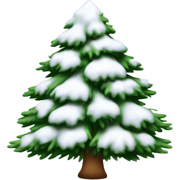 Snow on pine tree emoji