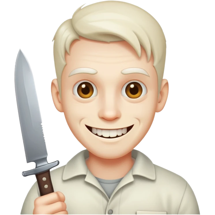 Creepy guy with a knive and smiling emoji