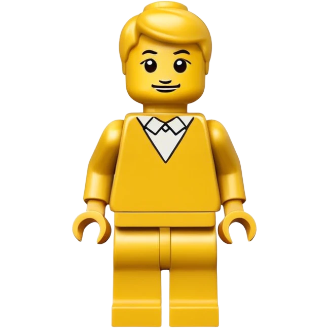 LEGO minifigure, classic yellow face, blocky body, neutral expression emoji