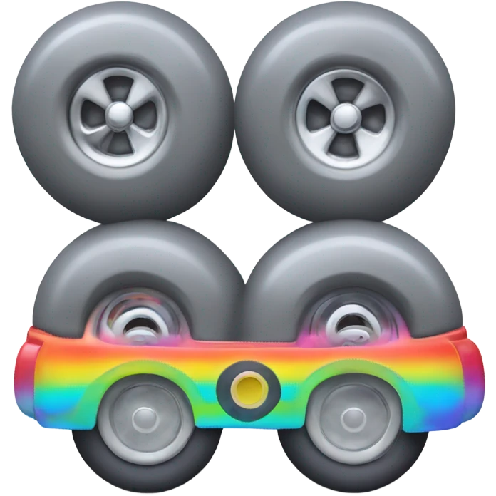Metal cute mad Kirby Gray ball driving on 4 car wheels with mad eyebrows game emoji