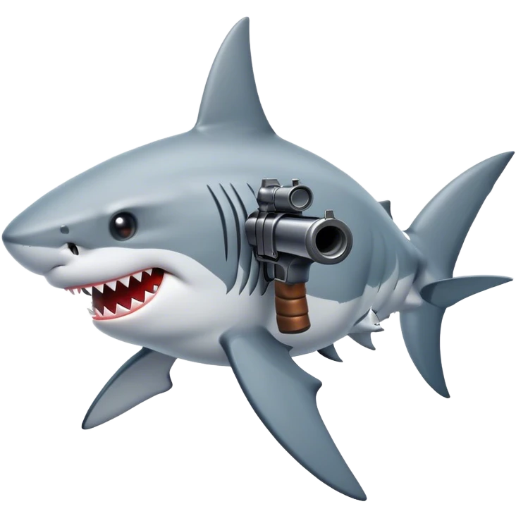A shark with a gun in hand  emoji