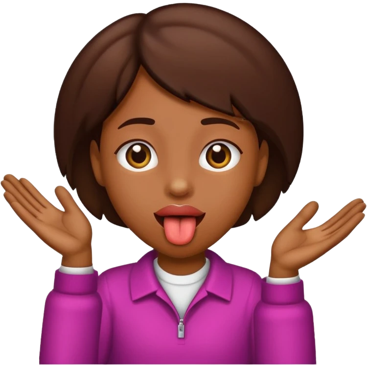 tongue out with hands to the side emoji