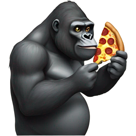a gorilla eating pizza emoji