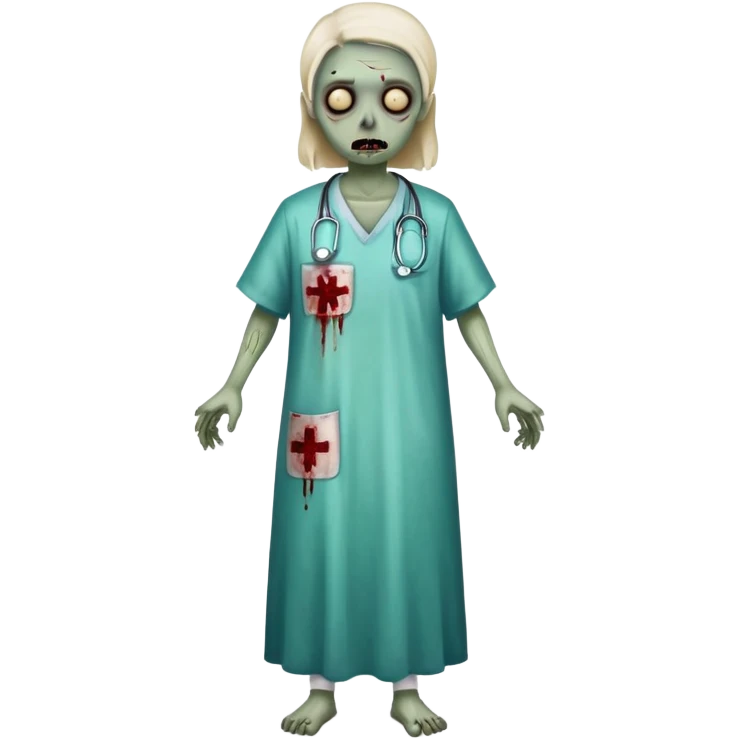 zombie hospital patient in hospital gown emoji