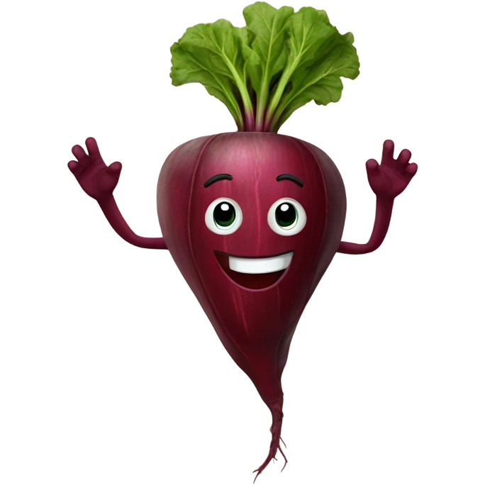 happy beetroot waving emoji
