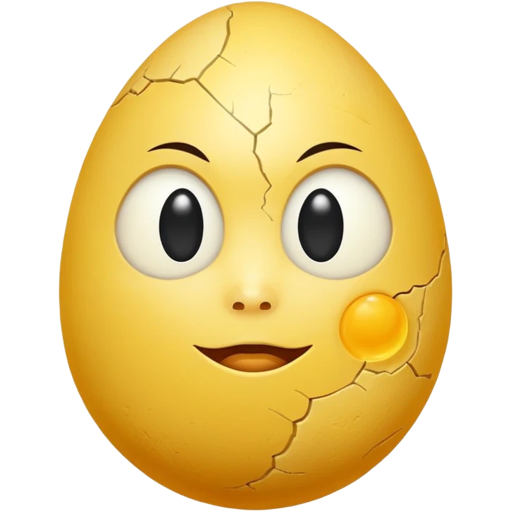 yellow egg with moon face emoji