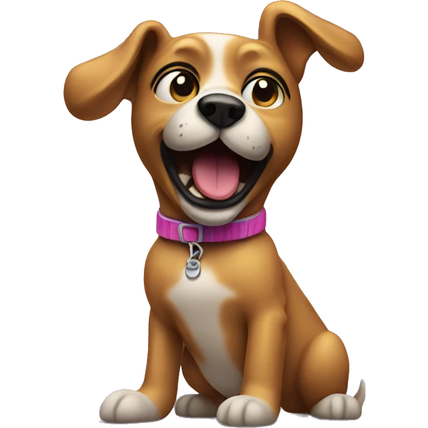 Dancing dog listening to 80s music emoji