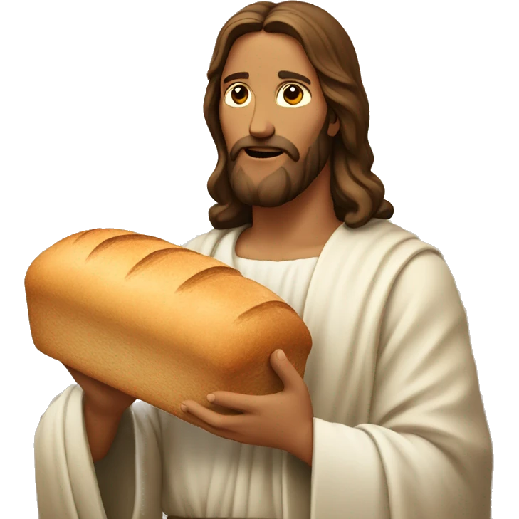 jesus has bread in his hand emoji