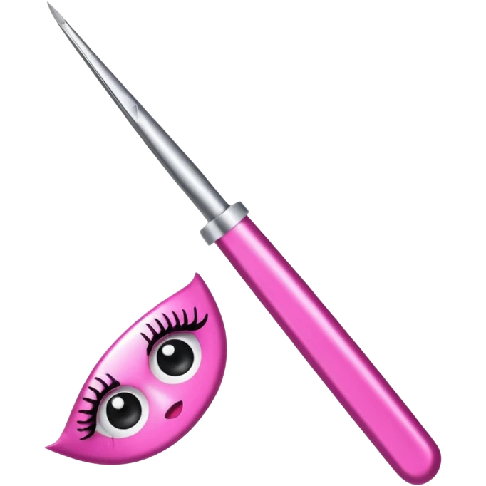 Pinzas de lashista rosadas con aspecto de emoji de apple emoji