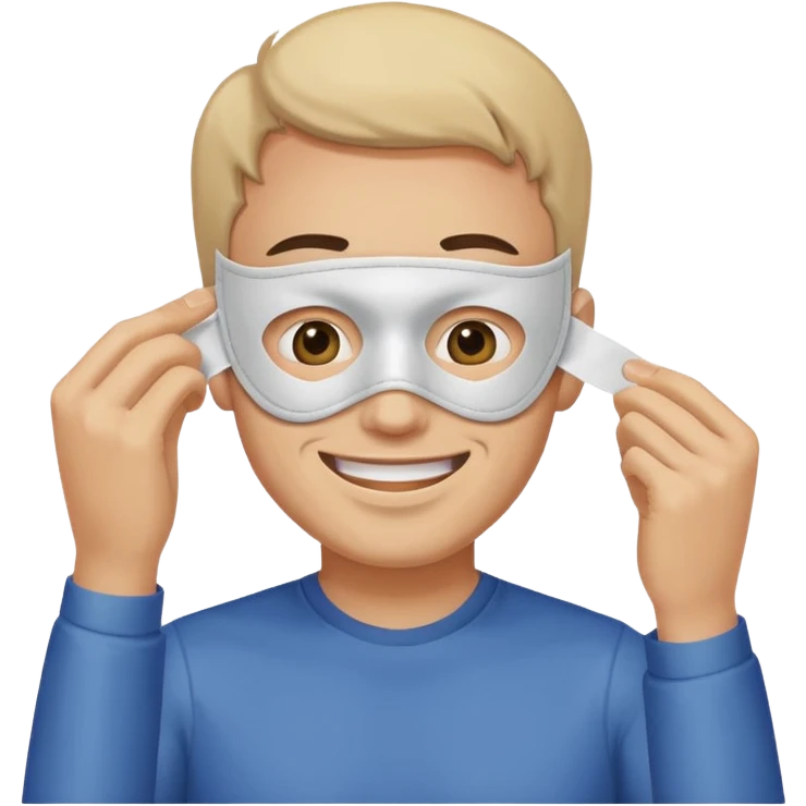 Un homme heureux qui enlève son masque de personne heureuse mais qui est malheureux au fond emoji
