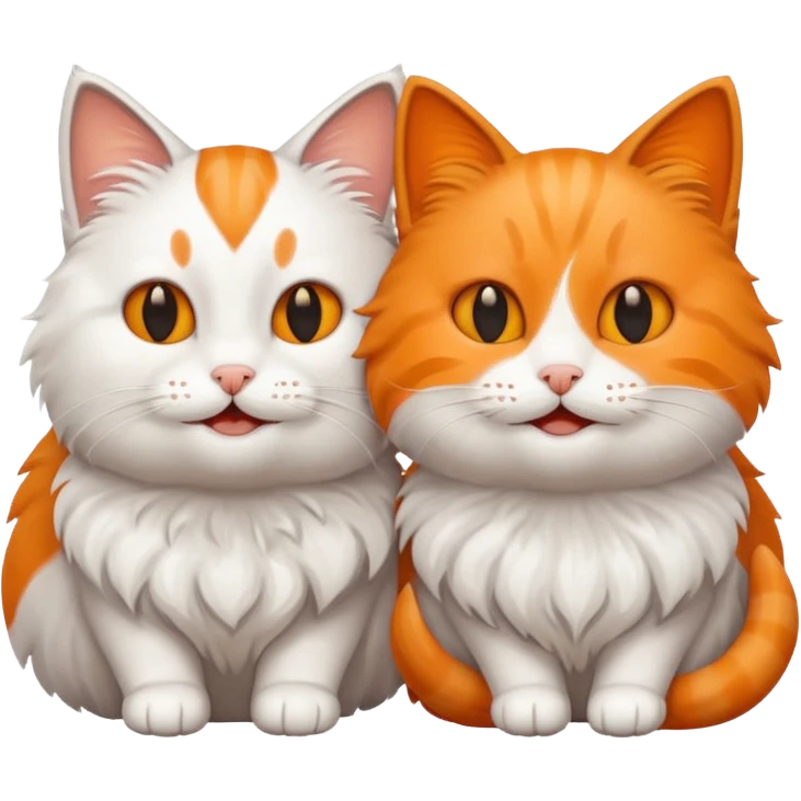 Two happy cat emoji