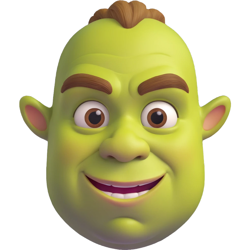 iconic Shrek face emoji