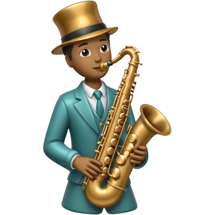 statue playing saxophone emoji
