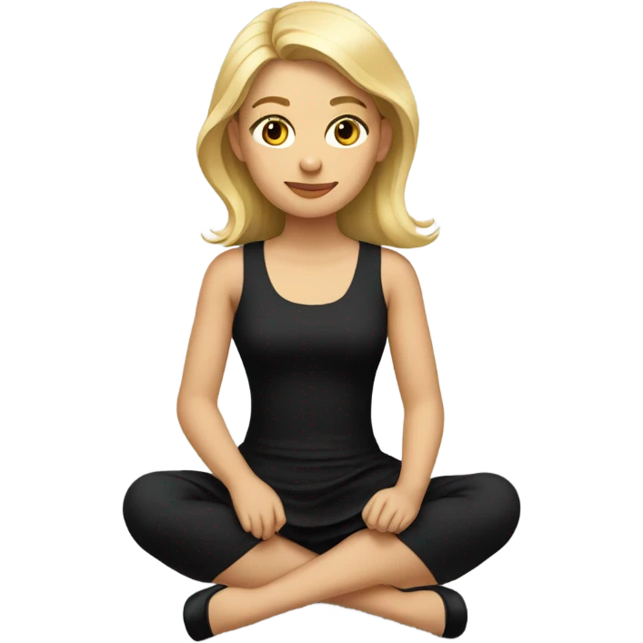 full body blonde girl sitting in black dress on the floor emoji