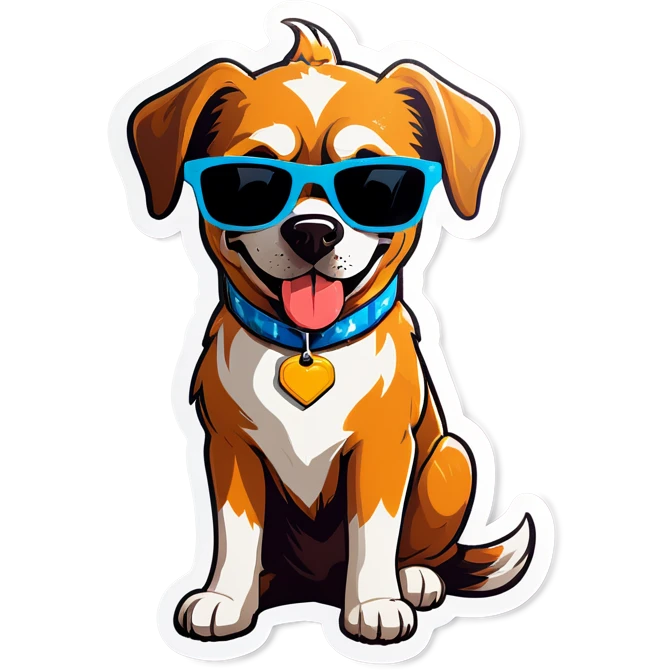 Cool dog Wearing sunglassed  emoji