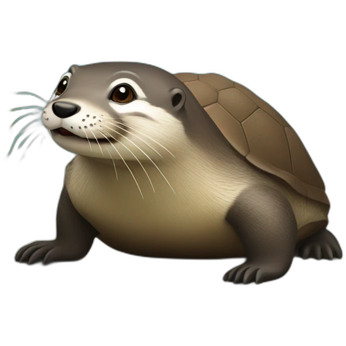 Une loutre sur tortue emoji