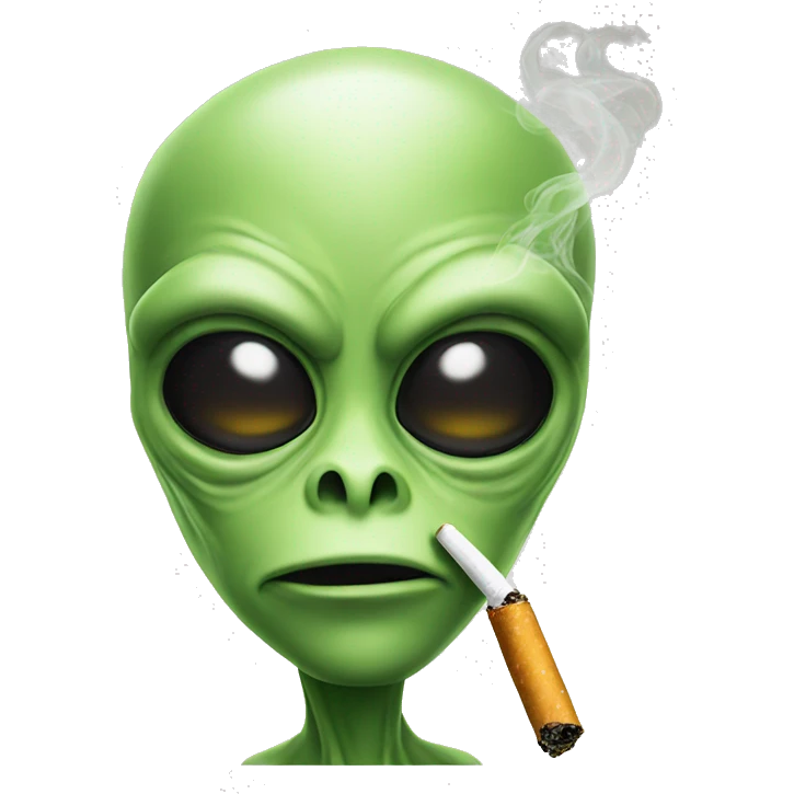 alien with cigarette emoji