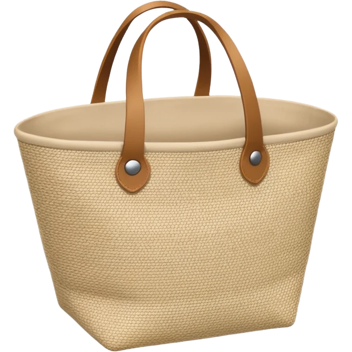 cartoon market bag, do not add stripes and make it empty. Do not add face. Top view emoji