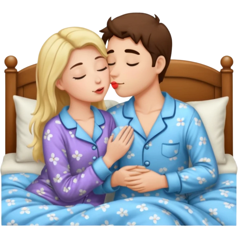 two Kissing in pajamas emoji