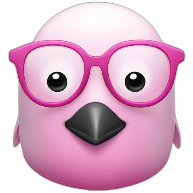 pink penguin with glasses emoji