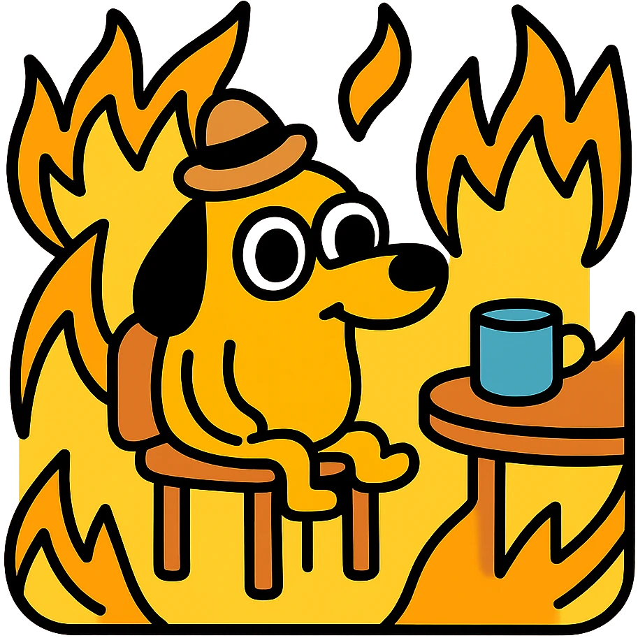 this is fine meme character emoji