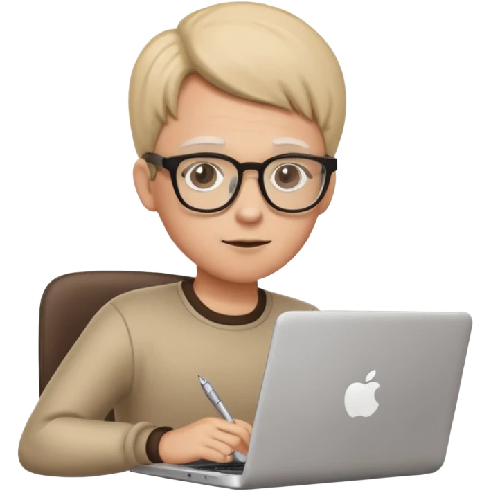 adult filling out an online registration form on a laptop, neutral expression emoji emoji