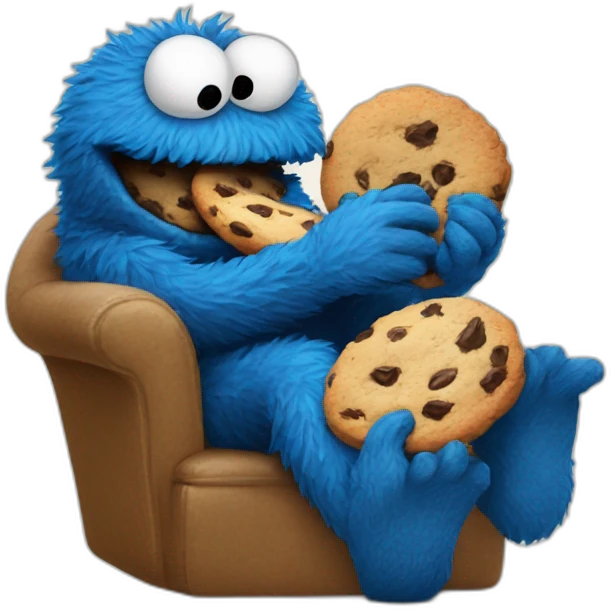 cookie monster devouring cookies emoji