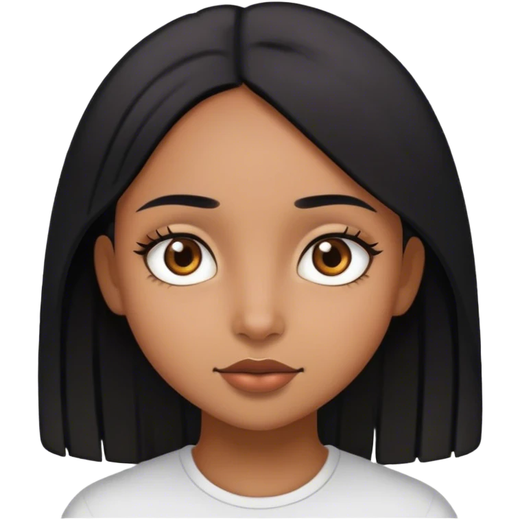 brown girl with straight black hair emoji