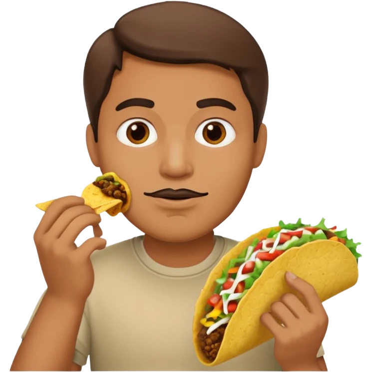 Man with no nose eating taco emoji