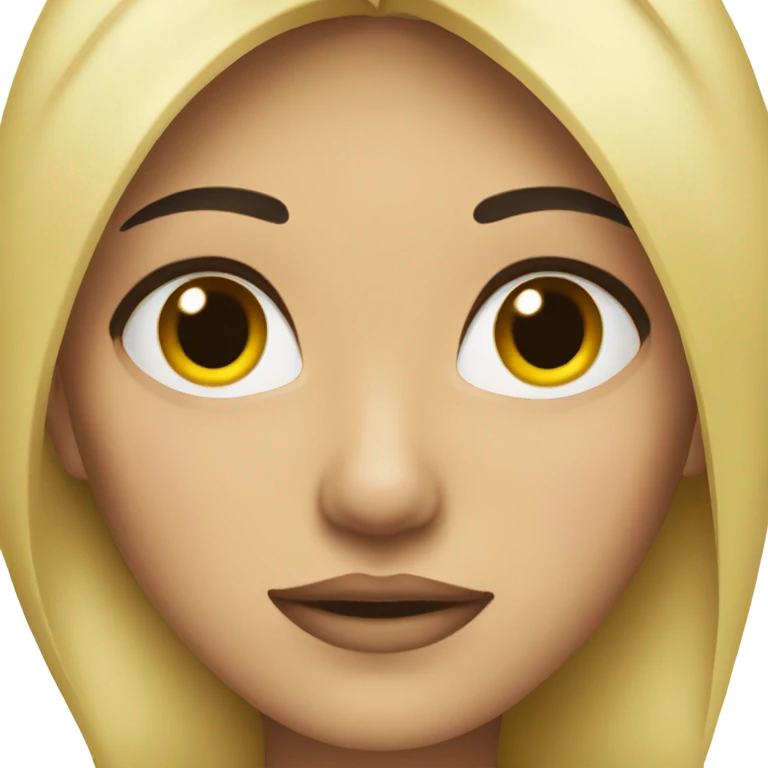 Blonde girl with dark eyebrows emoji