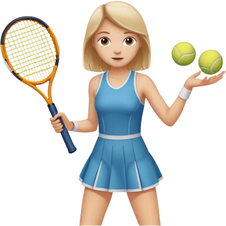 white young girl playing tennis emoji