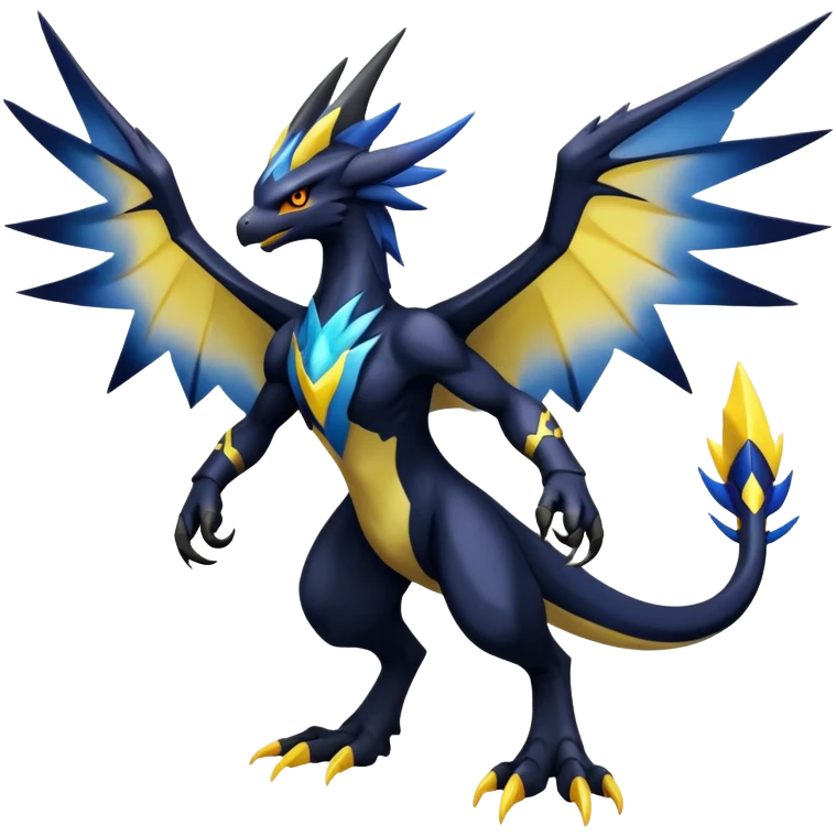 Shiny Dark Nargacuga-Zekrom-Noivern-Hybrid (Full body) emoji