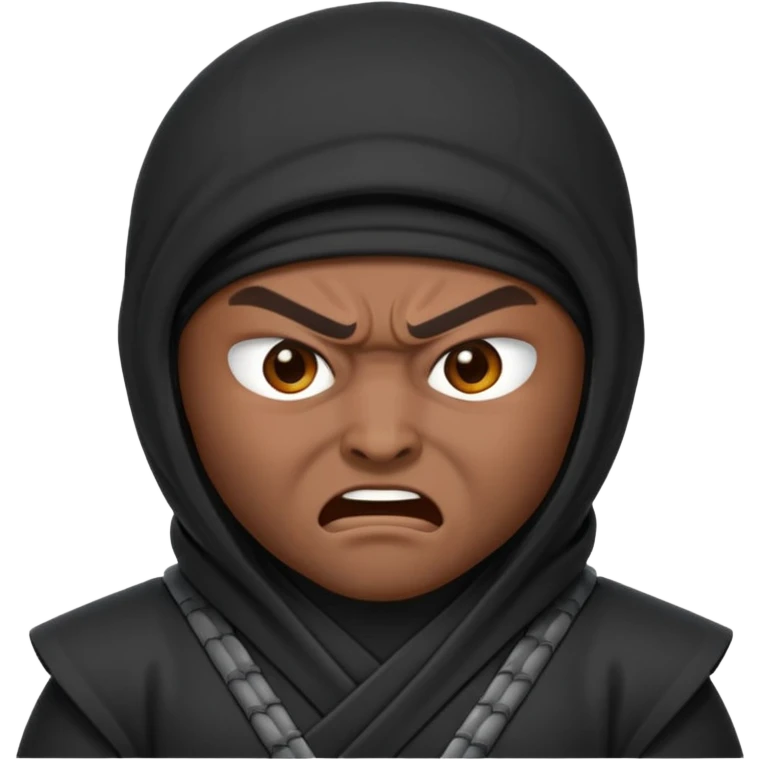 Hazme un emoji de ninja enojado que no tenga boca emoji